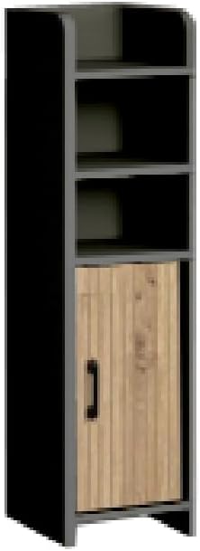 Freestanding Bathroom Cabinet Small Wooden Storage Cabinet with Fluted Wood Door, Narrow Toilet Paper Storage Holder with 2 Adjustable Shelves for Bathroom, Black