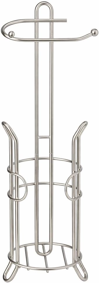 SunnyPoint Bathroom Toilet Tissue Paper Roll Storage Holder Stand with Reserve, The Reserve Area Has Enough Space to Store Mega Rolls (SN)