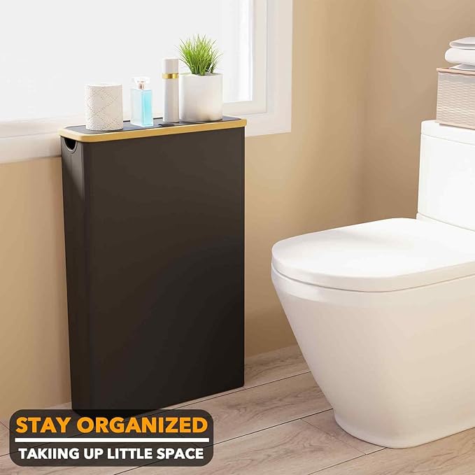 SpaceAid Extra Large Toilet Paper Storage with Lid, Hold up to 24 Regular Rolls or 18 Mega Rolls, Slim Toilet Paper Basket Holder Bin Container, Bathroom Accessories Organizer, Black