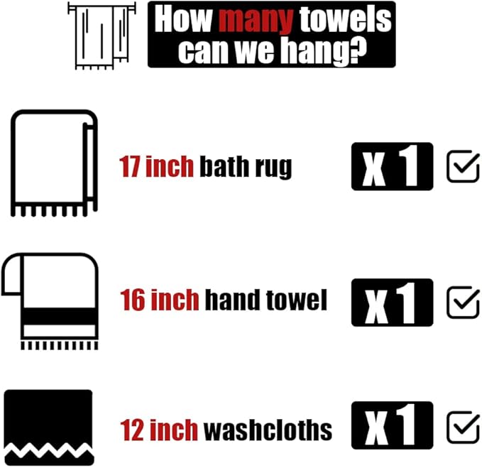 JQK Bath Towel Bar, 20.5 Inch 304 Stainless Steel Thicken 0.8mm Towel Rack Bathroom, Towel Holder Brushed Finished Wall Mount, Useable Length 18 Inch 2 Pack, TB110L18-BN-P2