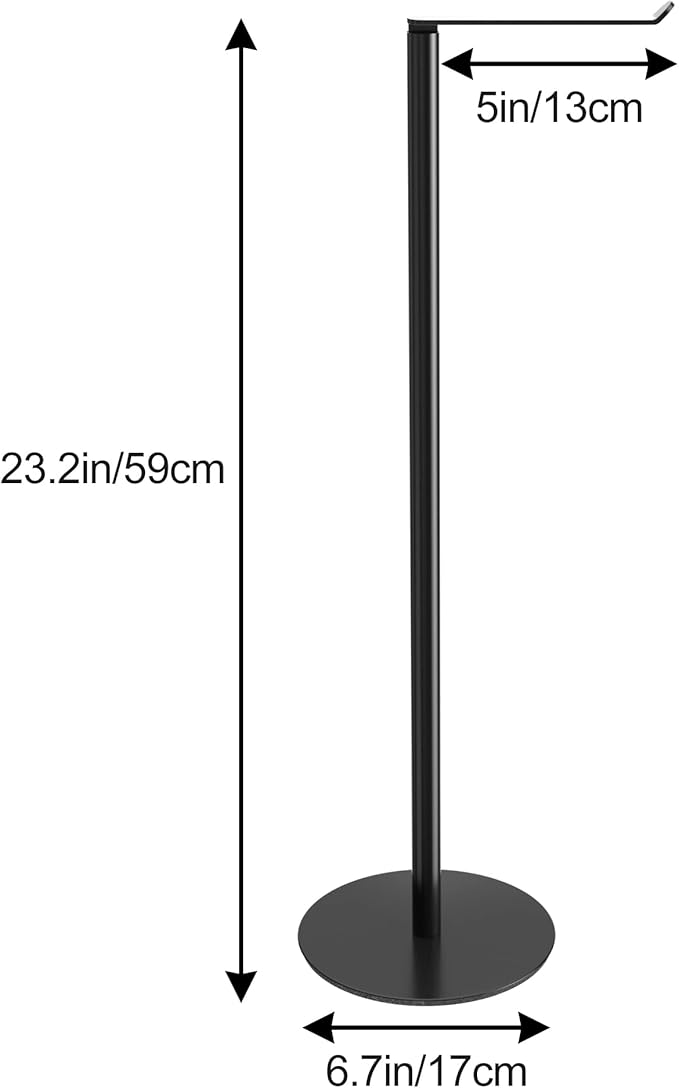 Black Toilet Paper Holder Stand and Dispenser for 4 Spare Rolls,Stainless Steel Free-Standing Toilet Tissue Paper Roll Storage Shelf, Bathroom Accessories