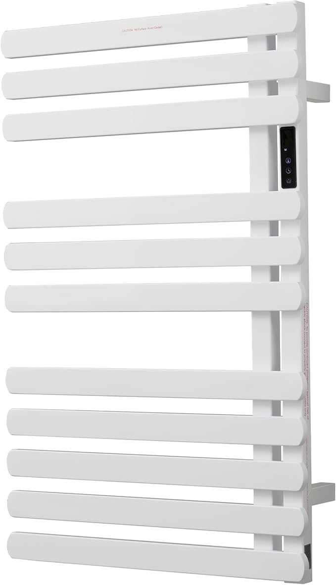 Electric Towel Warmer Rack,Heating Towel Warmer, Timer & Temperature Control, 11 Bar Stainless Steel Towel Heater for Bathroom, White, Plug-in(31.5x19.69x4.92in) Nordic Style