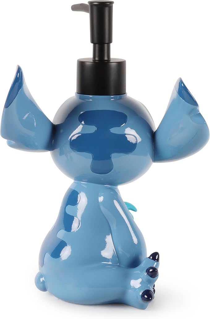 Jay Franco Kids Soap Dispenser – 7" Resin Hand Lotion Pump, Bathroom & Kitchen Decor, Official Licensed Product, Multi - Lilo and Stitch