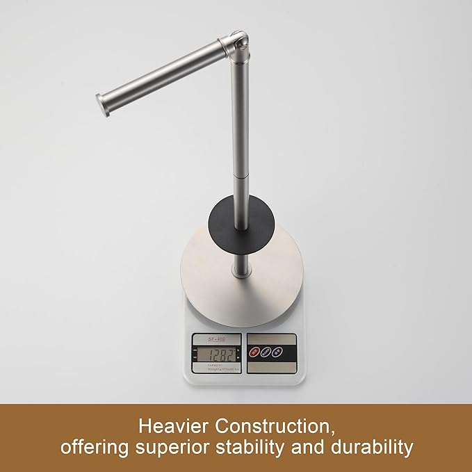 BGL Freestanding Toilet Paper Holder, Tissue Holder On Floor with Reserve Storage Paper Rolls, Roll Paper Holder Standing On Floor (Brushed Nickel)