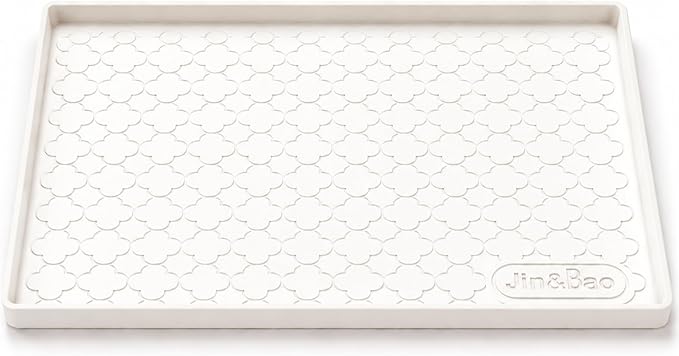 Jin&Bao Waterproof Under Sink Mat 34" x 22", Thick Silicone Mat Cabinet Protector for Kitchen and Bathroom, Shelf Liner, Home Organizer and Storage, Multipurpose Tray for Gadgets and Essentials