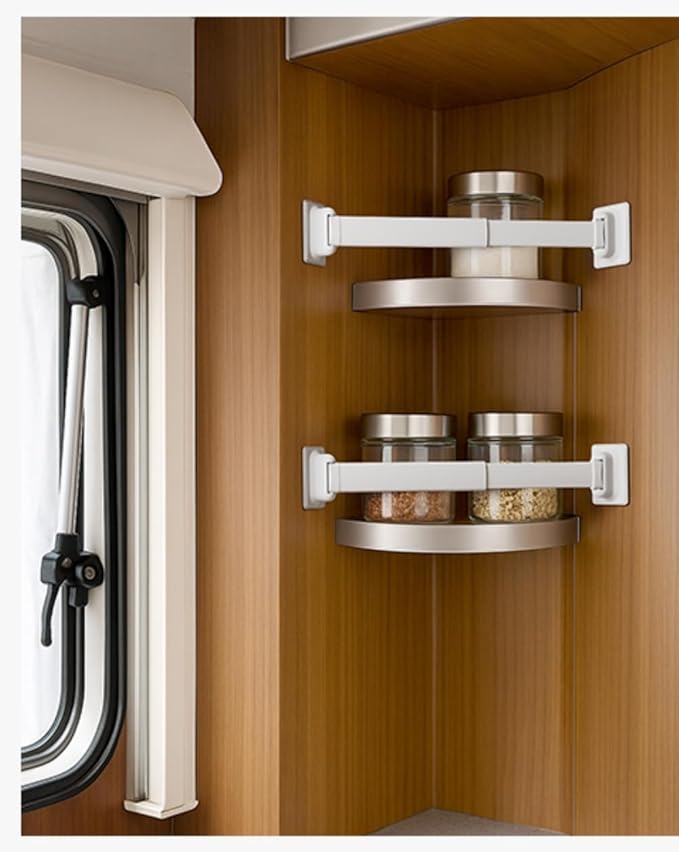 RV Shower Corner Storage Bars 3 Pack, Aluminum Adjustable Camper Shower Shelf Retainer Bars for Bathroom Storage and Organization, RV Essential Accessories for Travel Trailer Inside, 10-15 Inches