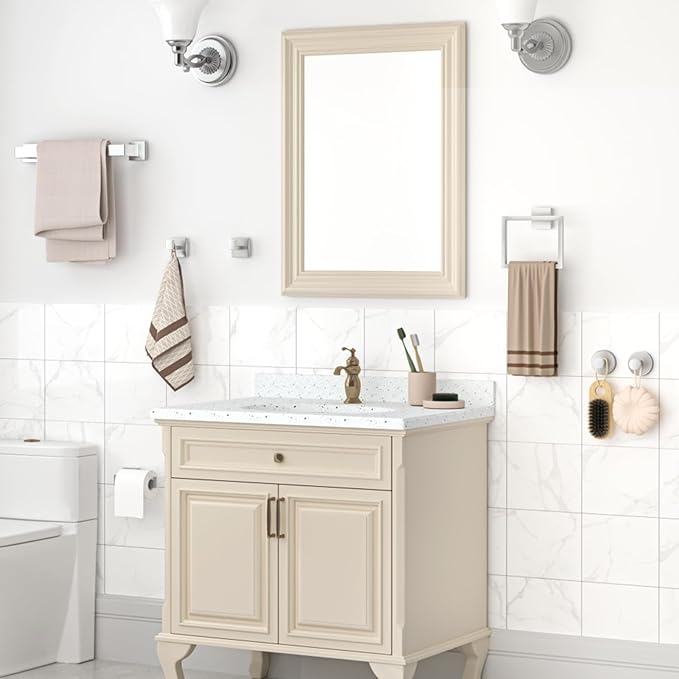 Bathroom Hardware Accessories Set: Bath Towel Bar Set, Towel Racks for Bathroom Wall Mounted, SUS304 Stainless Steel (Brushed Nickel, 12-Pieces)