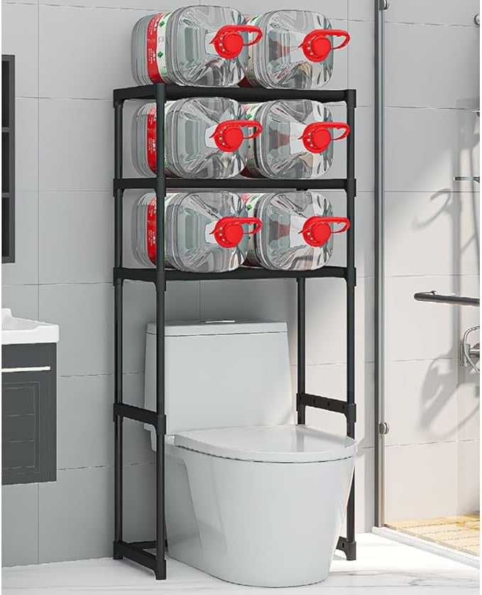 Garvee 3 Tier Bathroom Over The Toilet Shelf, Freestanding Space Saver Metal Over The Toilet Shelf Organizer- for Most Toilets, White
