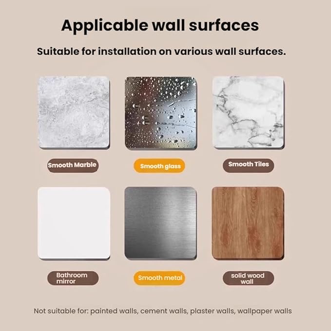 Soap Dish, Walnut and Stainless Steel, Soap Bar Holder for Shower Suction Cup Wall Mounted, No-Drilling Waterproof Sponge Holder (White with Wall Hooks)