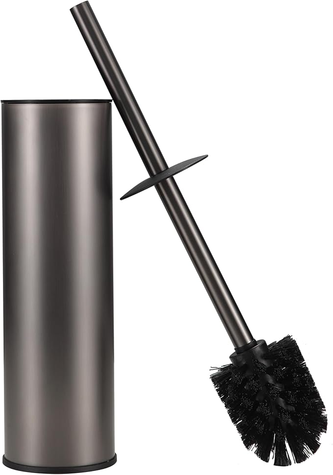 Toilet Brush and Holder Set Premium Material Toilet Bowl Cleaner Free Standing Toilet Bowl Brush and Holder 1pack Gun Grey