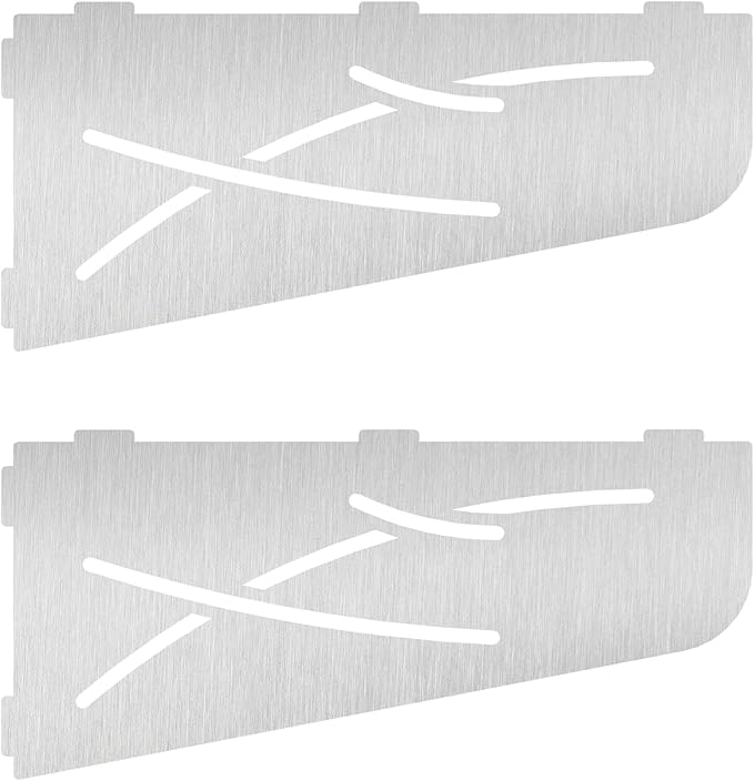 Qeke Shower Corner Shelf 304 Stainless Steel 12" Corner Shelf Bathroom Shampoo Holder for Shower Floating Corner Shelf for Wall, No Drilling, Brushed Nickle, 2Pack
