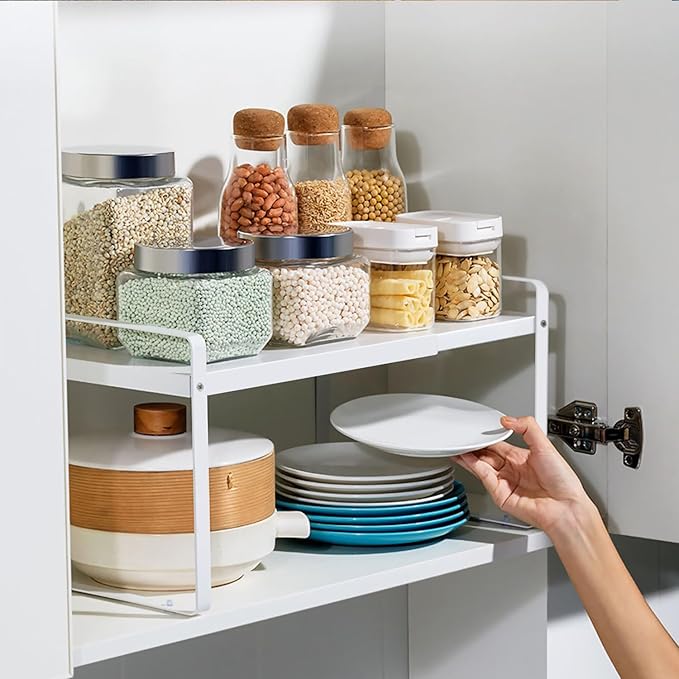 HUIJIN Household expandable shelves, storage racks, desktop seasoning racks, pot racks, corner cabinet storage racks (L13.98*W8.66*H10.24 inch)