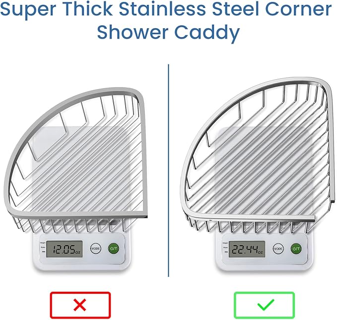 Shower Basket Stainless Shower Corner Shelf, 304 Caddy Stainless Steel Rustproof, Organizer Wall Mounted Basket(Includes Screws)