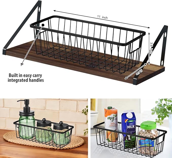 SheeChung Green Bathroom Accessories Set, 6Pcs Mason Jar Glass Bathroom Set, Lotion Soap Dispenser, Toothbrush Holder, Qtip Holder, Soap Dish, Metal Wire Basket, Rustic Farmhouse Bathroom Decor-Black