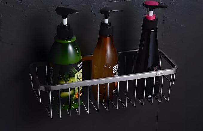 Stainless Steel Rectangular Shower Caddy for Shampoo and Body Wash - Bathroom Organizer Shelf