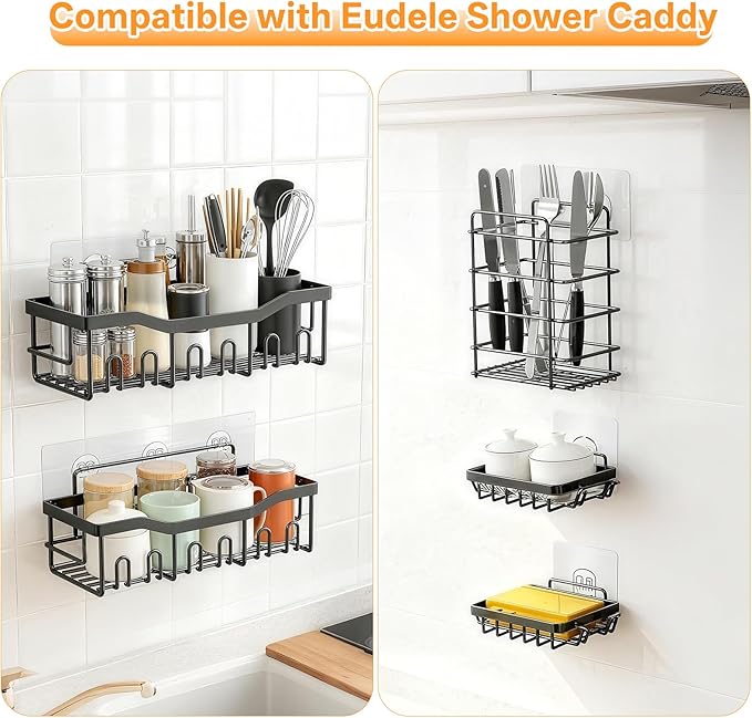 Adhesive Replacement Compatible with Eudele-3 Hooks,No Drilling, Strong Adhesive for Shower Caddy Big,9 Packs