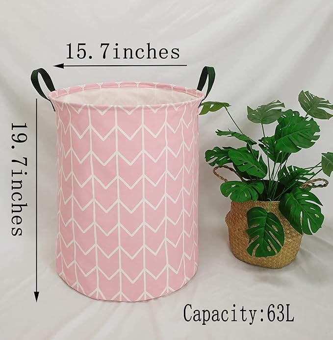 Round Laundry Hamper Storage Basket Fabric Material Storage Hamper Organization Basket, Storage Bin, Gift Box with Handles for Room