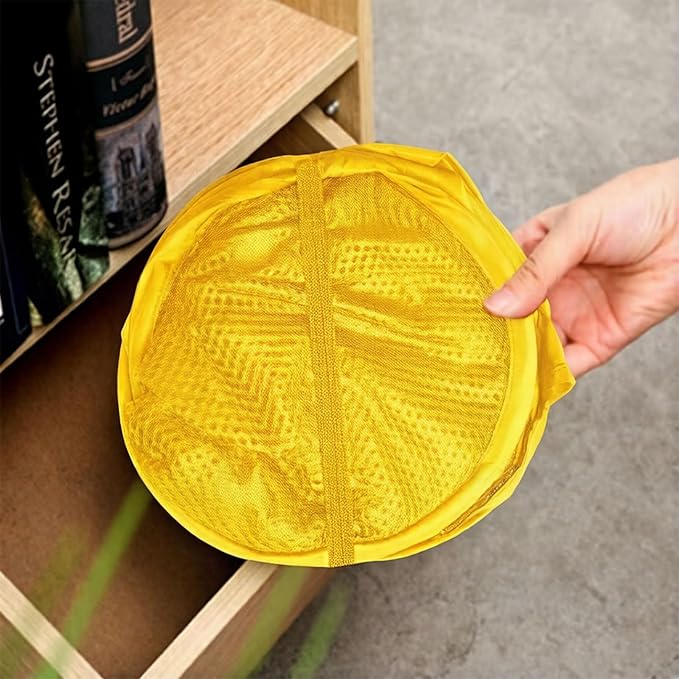 Pop up hamper, the upgraded laundry basket with breathable side pocket mesh. Ideal for room, apartment, dormitory, travel, business trip & kids storage (1,yellow)