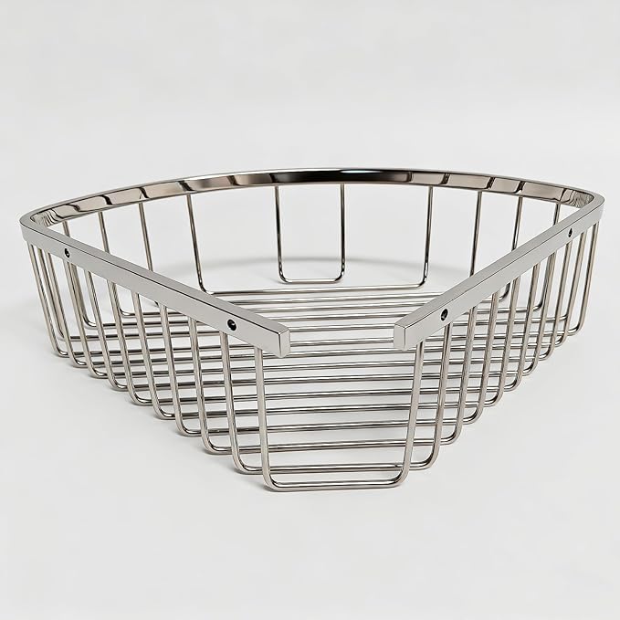 Corner Shower Caddy Basket - 304 Stainless Steel Corner Storage Rack,Organizer Wall Mounted Basket,Washbasin shelf Suitable For Bathroom & Kitchen-Triangle Basket
