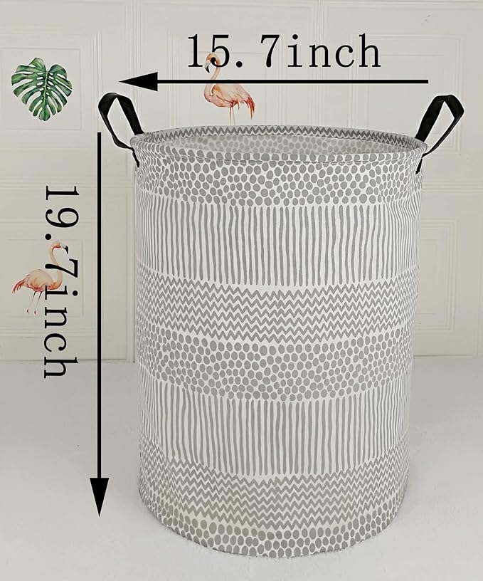 Round Laundry Hamper Storage Basket Fabric Material Storage Hamper Organization Basket, Storage Bin, Gift Box with Handles for Room