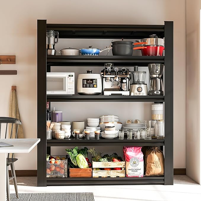 5-Tier Metal Garage Shelving Unit | Adjustable Garage Shelving, Store Shelving, 2,500-Pound Capacity, 72 x 35.92 x 16 Inches, Easy to Assemble, Ideal for Garage and Basement Storage(72H*35.92W*16D)