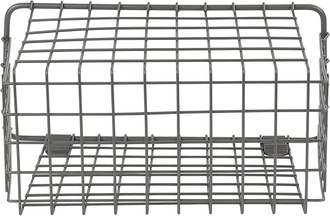 Spectrum Large Wall Mounted Wire Basket Industrial Gray Kitchen Wall Mount Organizer Storage Basket, Wire Basket for Kitchen Bathroom Pantry Organization, Wall Hanging Wire Caddy for Modern Homes