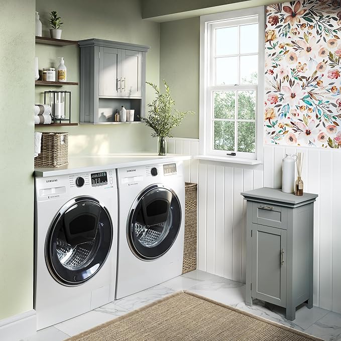 RiverRidge 06-076 Home Somerset Collection Single Door Floor Cabinet, Gray, No Size,Grey