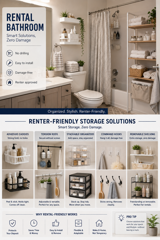 Bathroom Organization for Renters: Temporary Solutions, Permanent Results