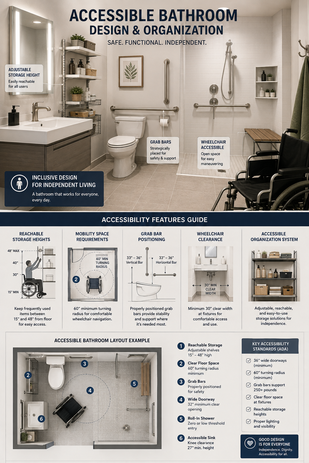 Bathroom Organization for Disabilities & Mobility Challenges
