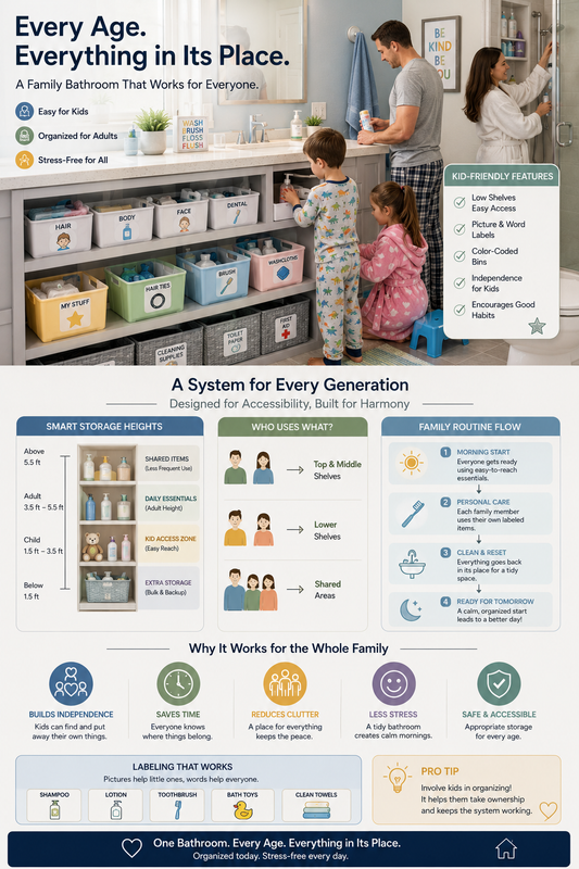 Family Bathroom Organization: Teaching Kids Organization Skills