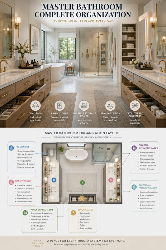 Master Bathroom Organization: Luxurious Organization Systems