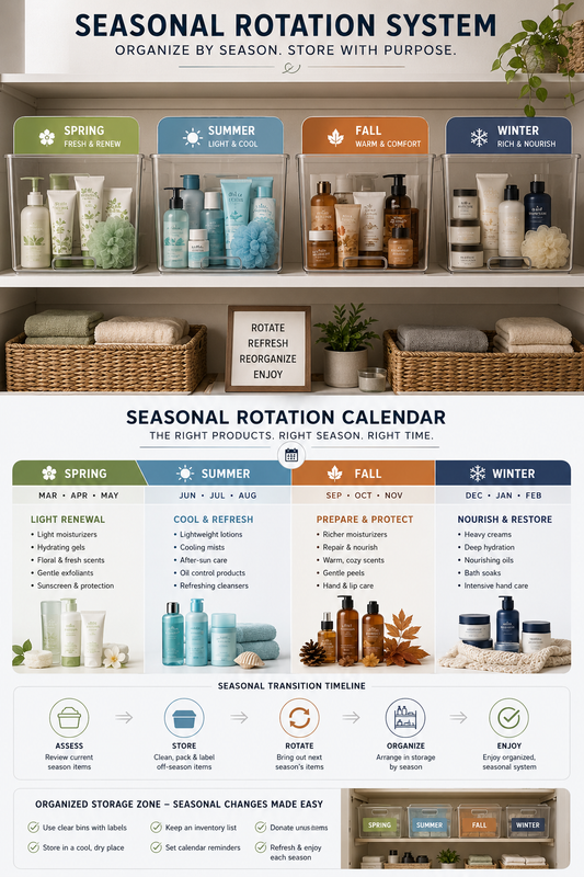 Seasonal Bathroom Organization: Rotating Storage Throughout the Year