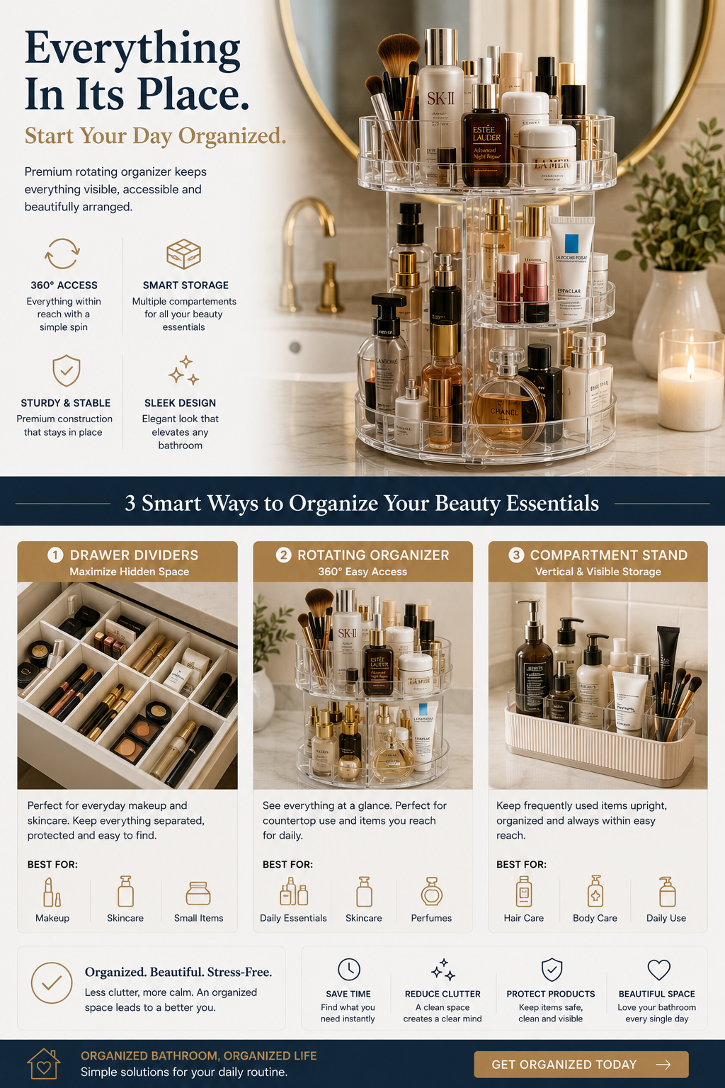 Toiletry Organizers: Bathroom Counter to Travel