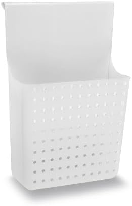 madesmart Over-Door Organizer, Storage for Aluminum Foil, Parchment Paper & Kitchen Wraps, Dual Divided Bins with Soft-Grip Over-Door Hook, White