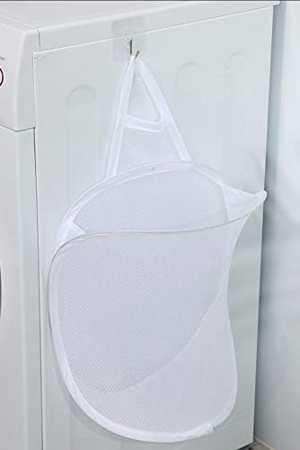 Heng happy Small Mesh Hanging Laundry Hamper Basket, Mesh Hamper, Wall Dirty Clothes basket