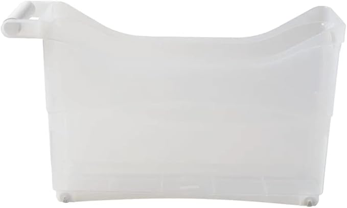 Storage Bin with Handle and Rolling Wheels for Kitchen Organization Plastic - White