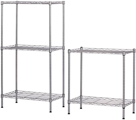 Multipurpose Adjustable Sturdy Steel Storage Shelving Unit, Changeable Assembly Storage Rack, 11.4" D x 21.2" W x 59" H