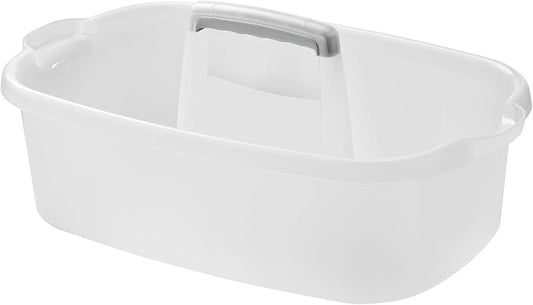 ALINK Plastic Cleaning Storage Caddy with Handle, Large Shower Caddy Basket Organizer for Dorm, Bathroom, Tool, Garden, Kitchen, Cleaning Supplies - Clear