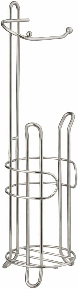 SunnyPoint Bathroom Toilet Tissue Paper Roll Storage Holder Stand with Reserve, The Reserve Area Has Enough Space to Store Mega Rolls (SN)