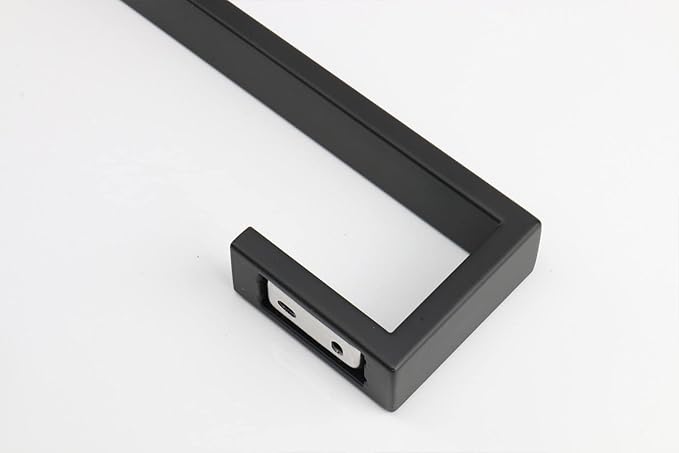 TocTen Bath Towel Rack - 2 Pack Square Base Thicken SUS304 Stainless Steel Towel Bar for Bathroom, Bathroom Bar Accessories Towel Rod Heavy Duty Wall Mounted Towel Holder(Matte Black, 24 Inch)