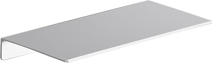 Danpoo 12 inch Metal Wall Shelf Small Floating Shelf for Wall Organizer & Storage, Display Shelf for Bathroom, Living Room, Kitchen, Bedroom(Silver)