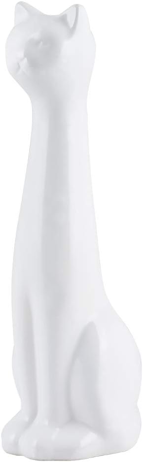 Allure Home Creation White Cat 2-Piece Toilet Brush Holder and Brush Set