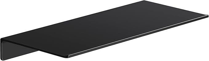 Danpoo 12 inch Metal Wall Shelf, Black Floating Shelf, Small Bathroom Shelf, Display Shelves for Wall Storage
