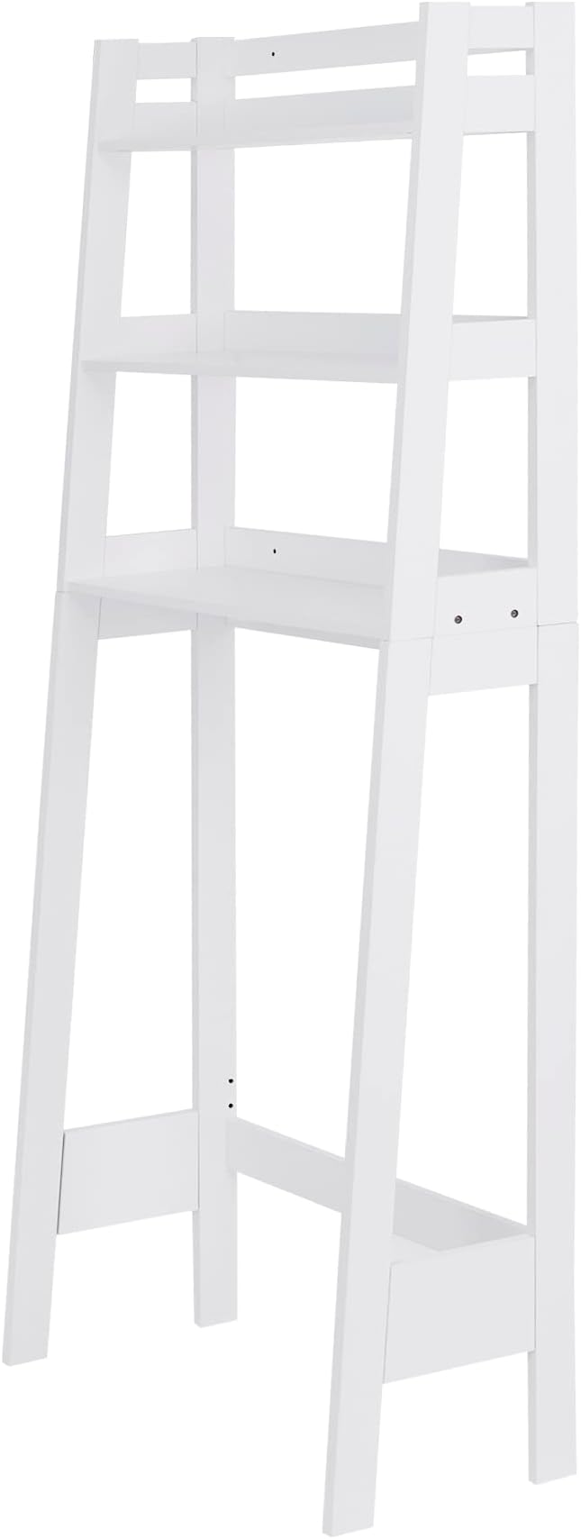 SUPER DEAL 3 Tiers Over The Toilet Bathroom Storage Shelf, Freestanding Wooden Bathroom Organizer Rack with Shelves for Laundry Restroom, White