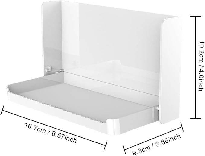 Small Floating Wall Shelf, Foldable Adhesive Mini Shelf for Phone, Remote, Earphone - Home, Office, White (1 Pcs)