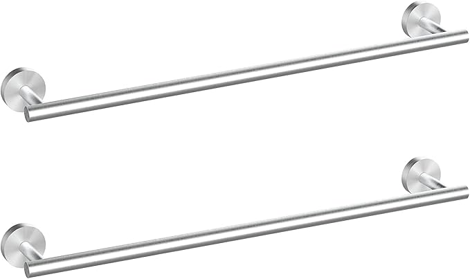 Cilee 2 Pieces Brushed Nickel Bathroom Towel Bar, 16 Inch Double Towel Racks,Bathroom Towel Holder Towel Hanger for Bathroom Stainless Steel Wall Mount