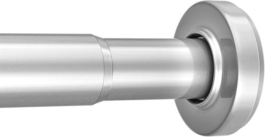 AmazerBath Spring Tension Shower Curtain Rod, 31-75 Inches Heavy Duty Tension Rod Rust Proof Bathroom Curtain Rod, Adjustable No Drill Easy Segmented Installation, Silver
