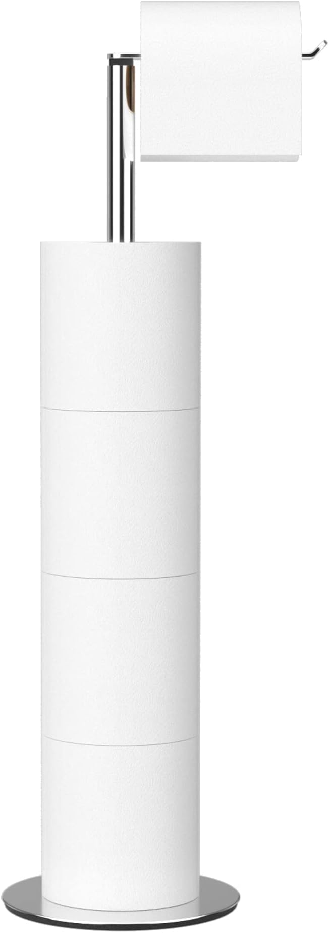 Toilet Paper Holder Stand and Dispenser for 4 Spare Rolls, Stainless Steel Free-Standing Toilet Tissue Paper Roll Storage Shelf