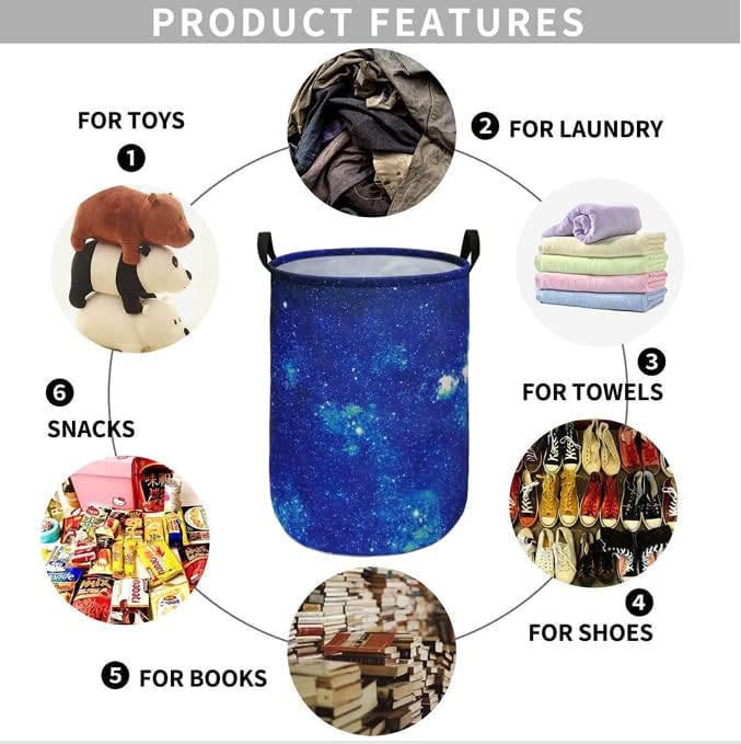 Round Laundry Hamper Storage Basket Fabric Material Storage Hamper Organization Basket, Storage Bin, Gift Box with Handles for Room