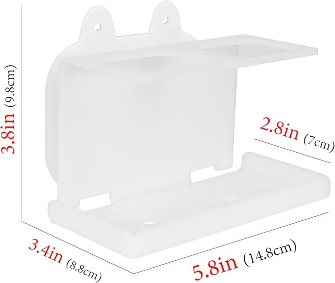 Electric Toothbrush Holder Wall Mounted, Electric Toothbrush Cord Organizer Holds 2 Chargers, Self Adhesive Electric Toothbrush Stand for Bathroom, Medicine Cabinet, Dorm(White)